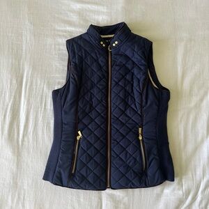 Active USA Navy Quilted Jacket with Gold Details
